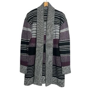 Pendleton Vista Avenue Wool Alpaca Stripe Cardigan Shawl Collar Large